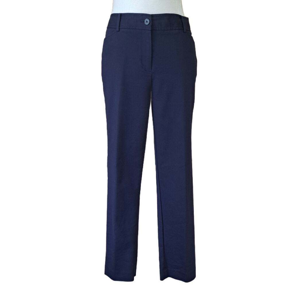 TALBOTS Navy Blue Hampshire Ankle Pant Size 8 Business Casual - Picture 2 of 9